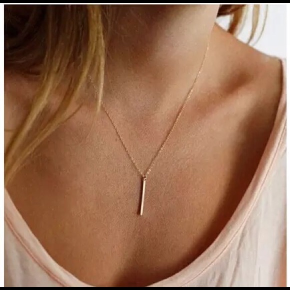 ⚡ Sale⚡Simple Bar Gold Pendant Necklace - Picture 1 of 1
